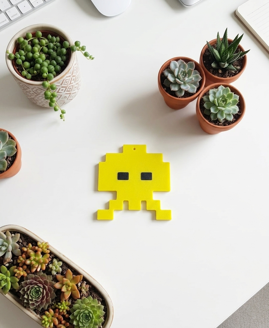 Miniatura 2 do modelo 3D Space Invaders: 8-Bit Pixel Art Keychains
