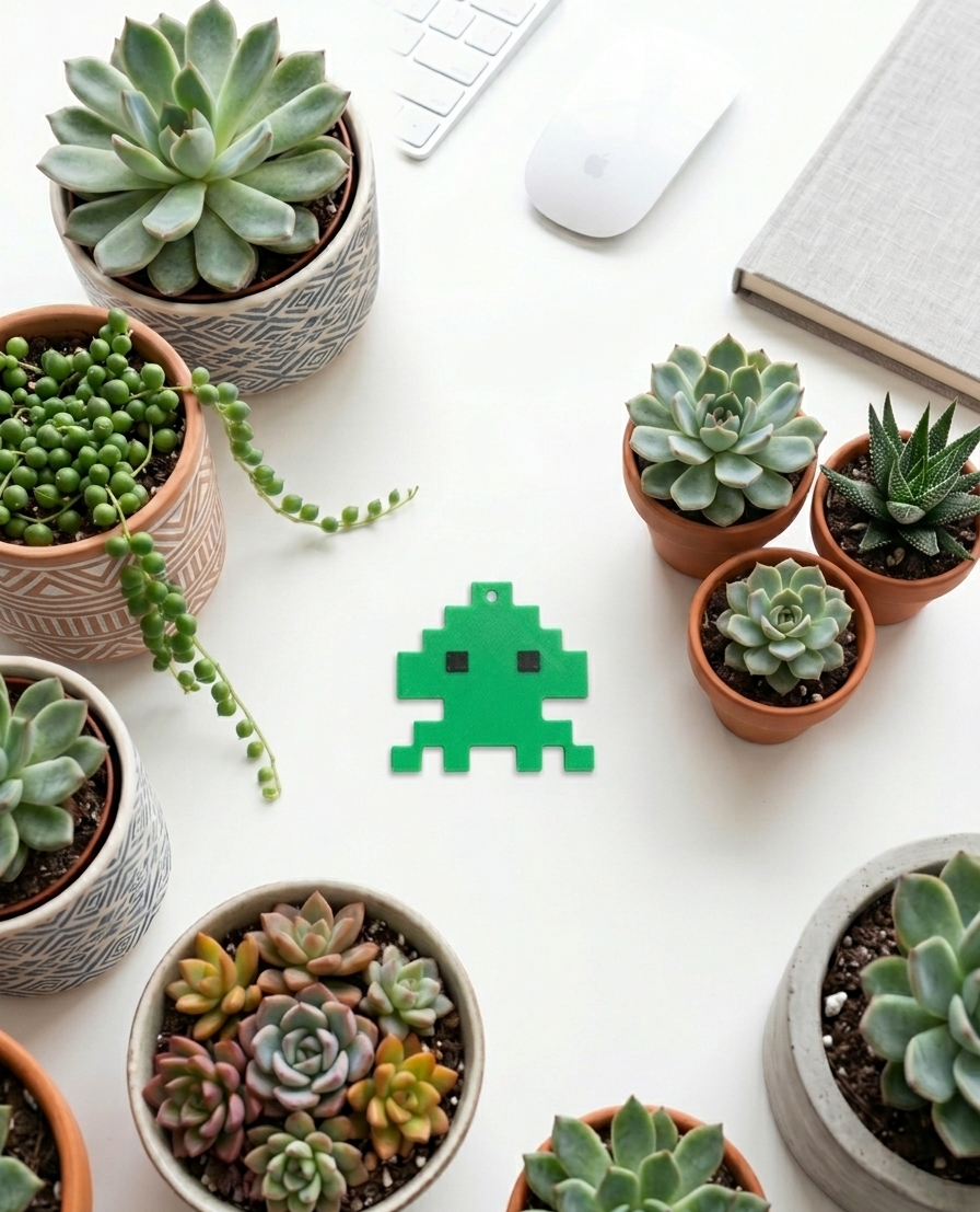 Miniatura 3 do modelo 3D Space Invaders: 8-Bit Pixel Art Keychains