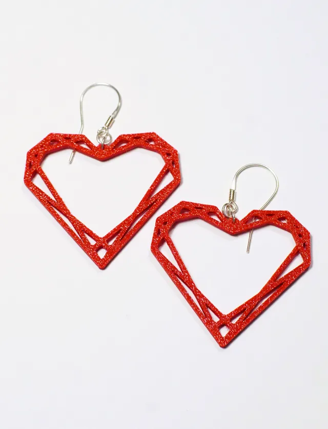 Earring heart valentine's day low poly