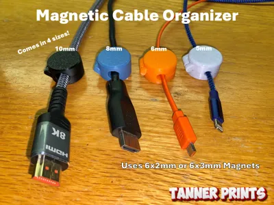 Magnetic Cable Organizer (Print in Place)