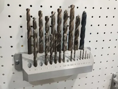 Metric/Imperial 1mm to 14mm Drill Bit Storage Case (Pegboard Compatible)