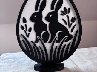 Oster-Deko "Hasen im Osterei" mit Standfuß - Bunny