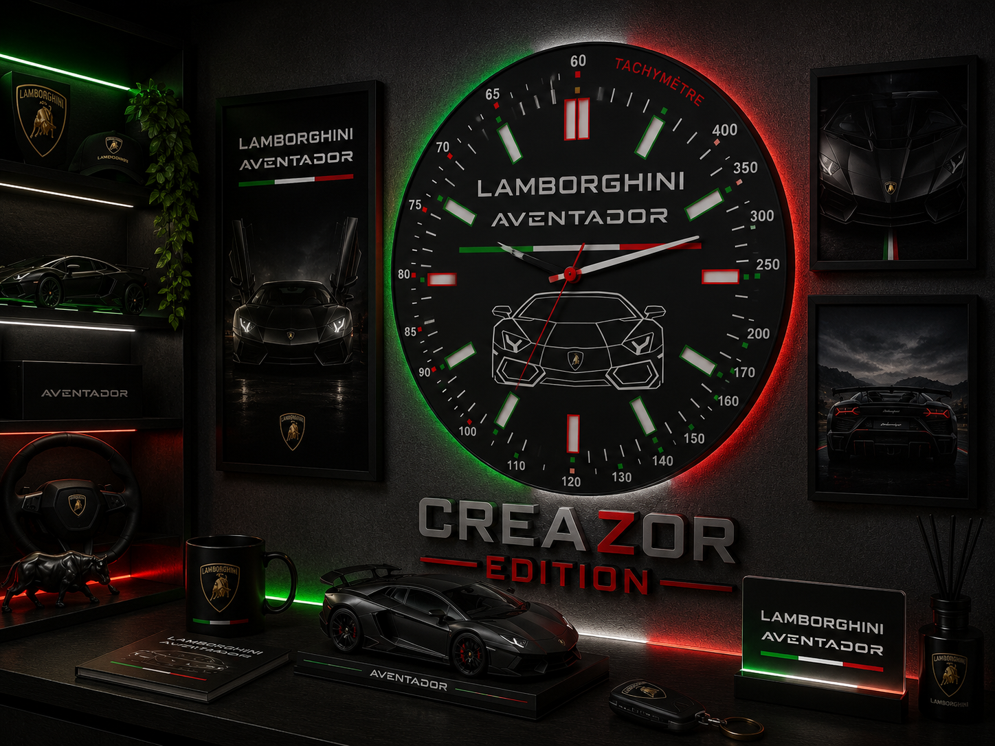 Horloge Murale Modulaire – Lamborghini Aventador