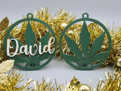 Cannabis Leaf Christmas Ornament