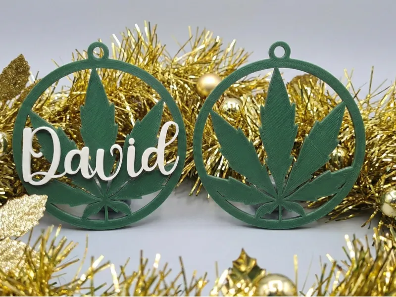 Hoja de Cannabis Adorno Navideño