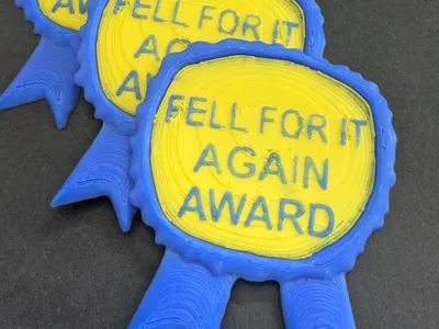 Fell for it again award
