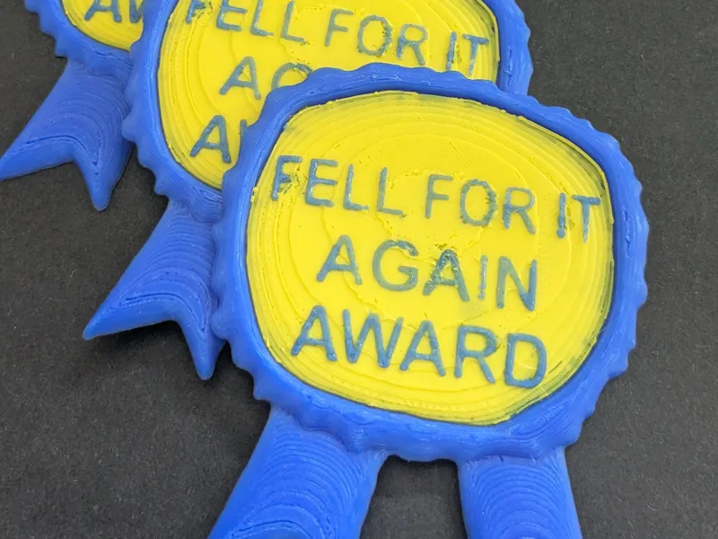 Fell for it again award