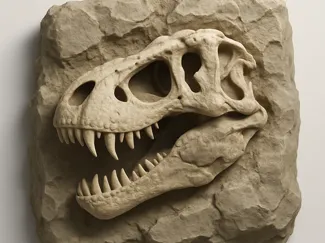 T-REX SKULL FOSSIL INSIDE THE STONE