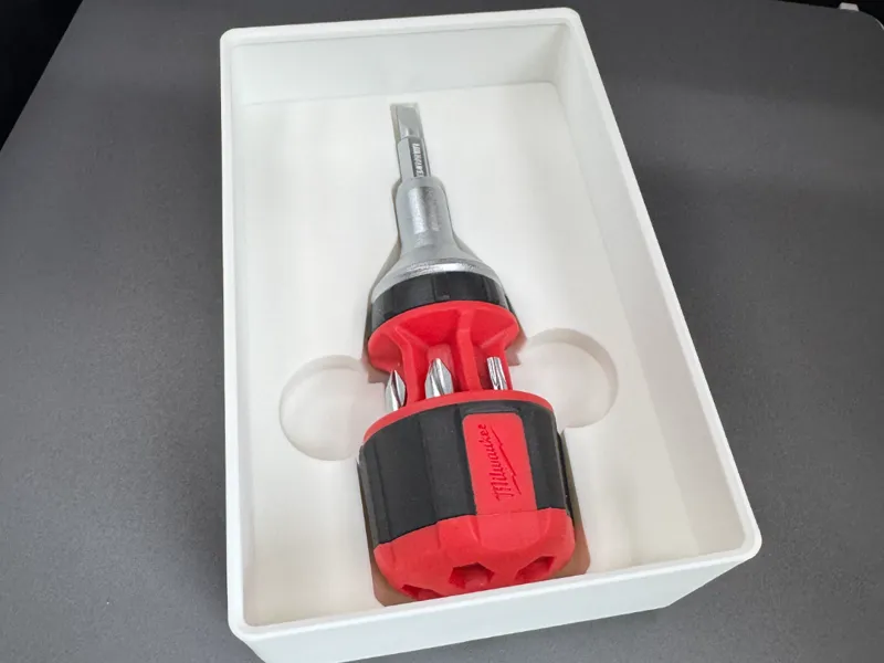 Stubby Ratcheting Milwaukee Screwdriver Gridfinity