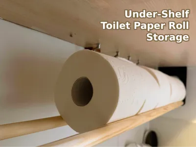 Under-Shelf Toilet Paper Roll Storage