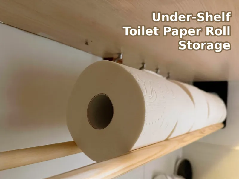 Under-Shelf Toilet Paper Roll Storage