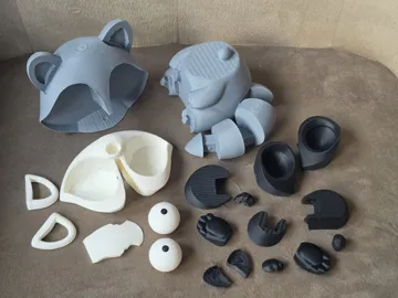 Accesorio para impresora 3D: Goofy series – RACCOON Movable Eyes NO AMS — vista de referencia 3