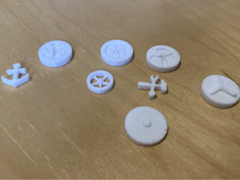 Stackable counters for board game (with symbols)