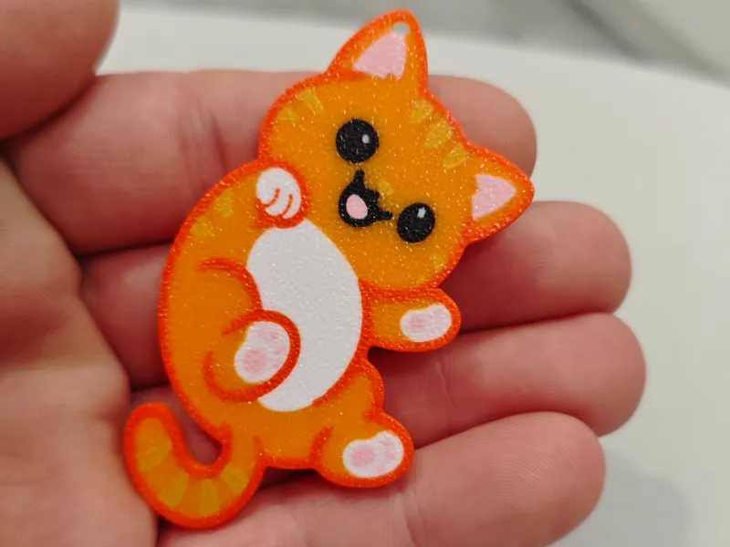 Cute Orange Cat Keychain