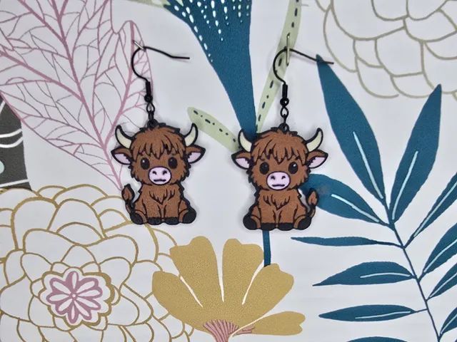 Highland cow earrings