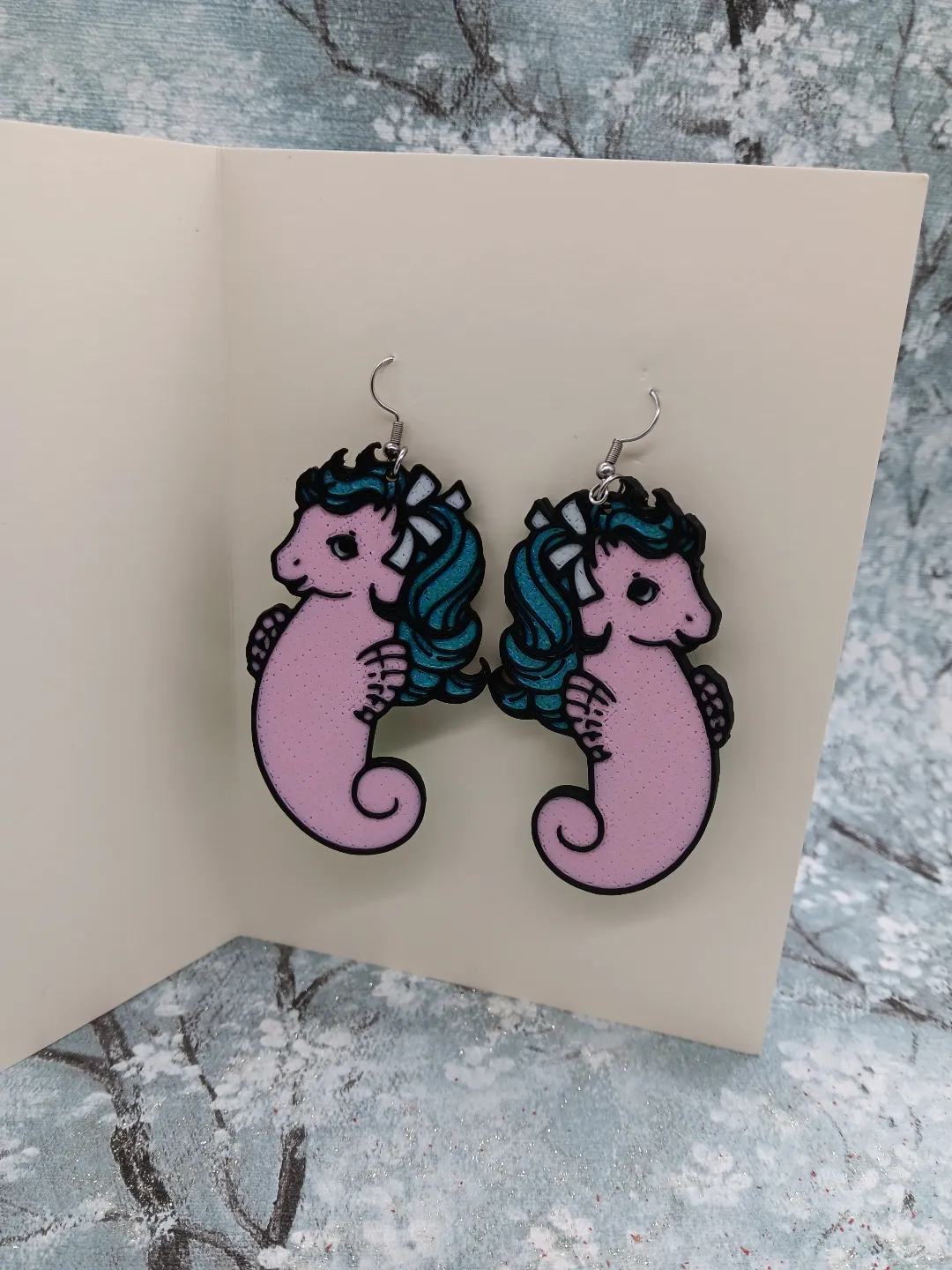 Retro My Little Pony Sea Pony earrings/keyring view 2