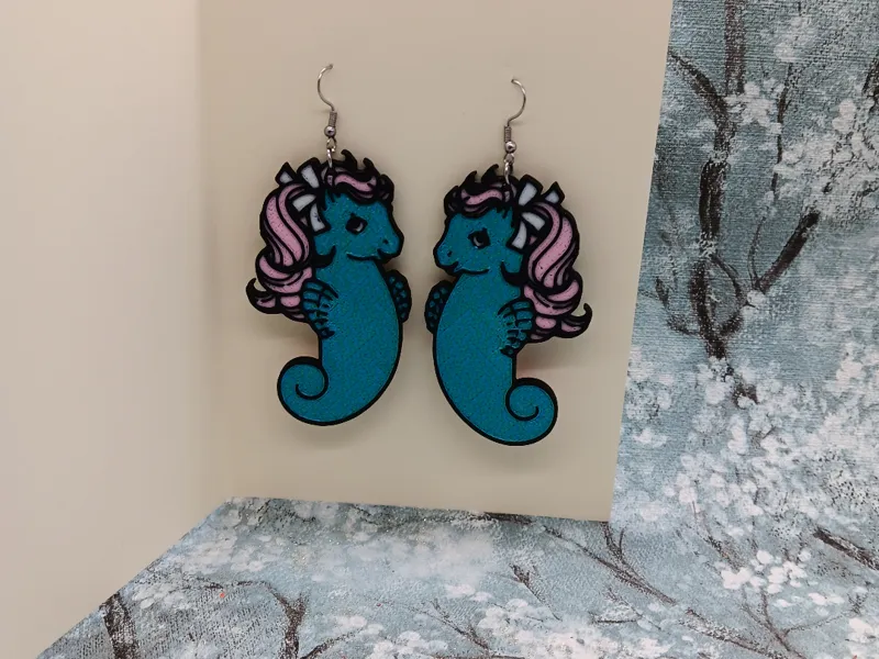 Retro My Little Pony Sea Pony earrings/keyring