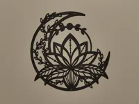 Déco murale lotus et lune — photo 1