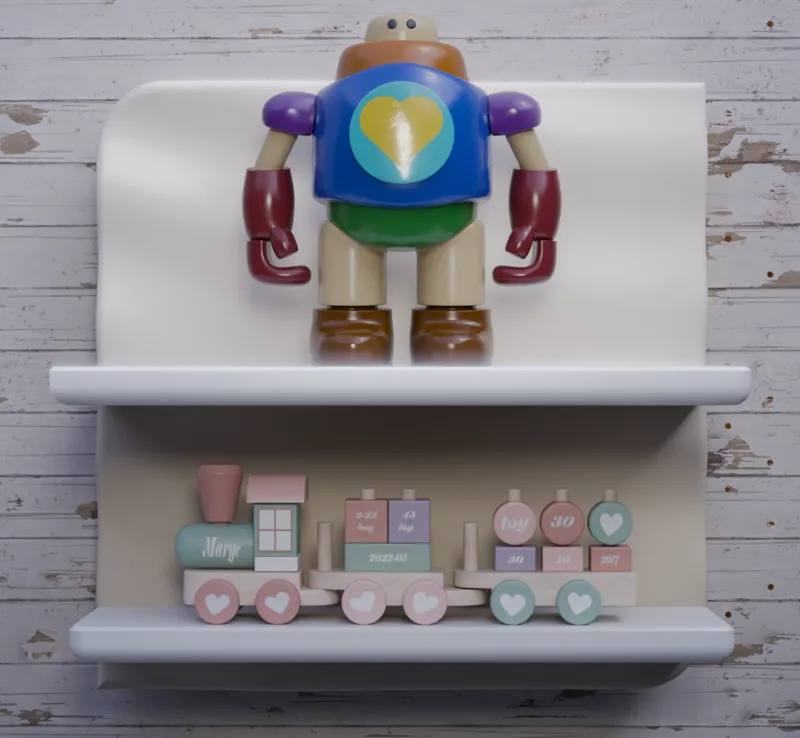 Wave Shelf with Two Tiers