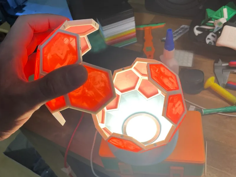 Lithophane Sphere Magnetic Puzzle LED Kit 001