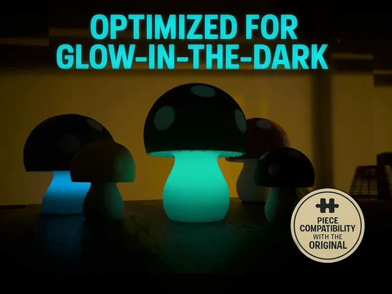 Mushroom glowing in the dark lamp