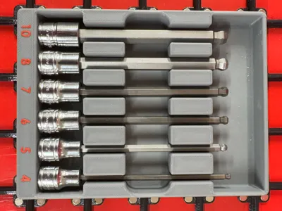 Gridfinity Snap-On Ball Hex Tray Metric