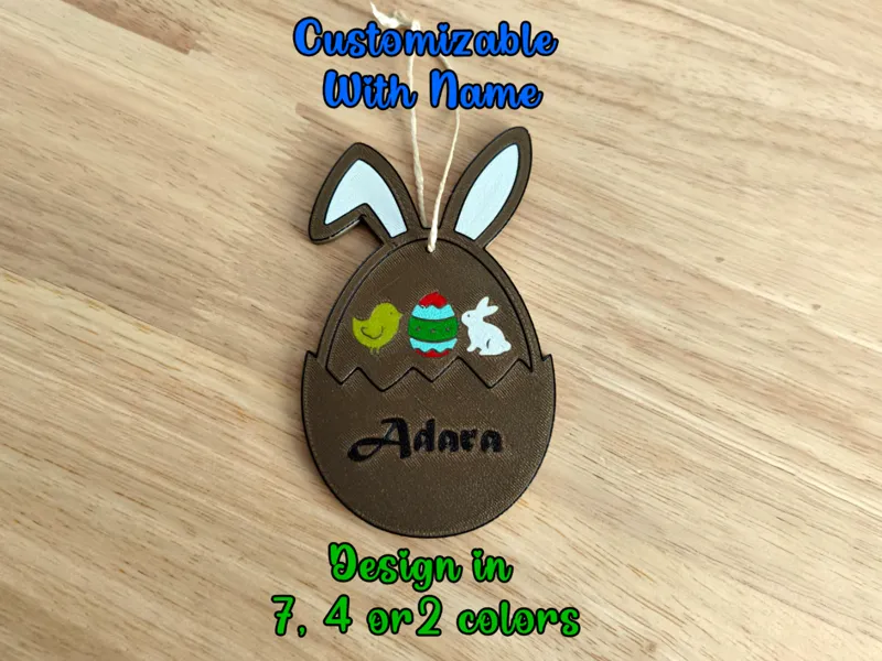 Huevo Adorno de Pascua Personalizable con Nombre