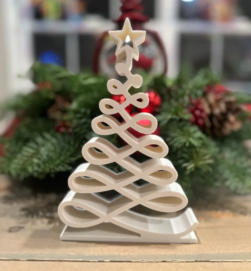 Ribbon Christmas Tree desktop decoration