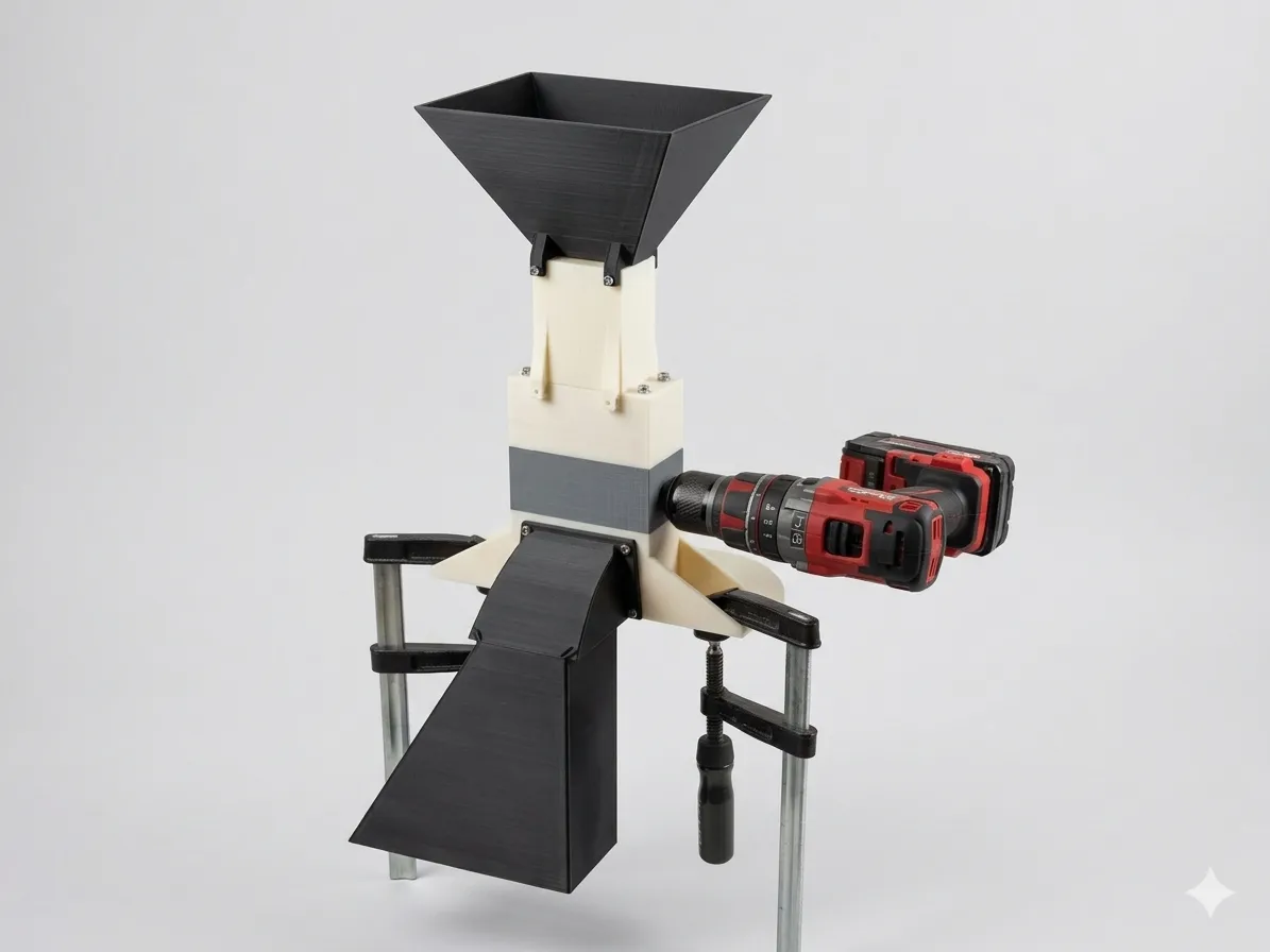 3D Print Waste Shredder (Drill-Powered) view 2