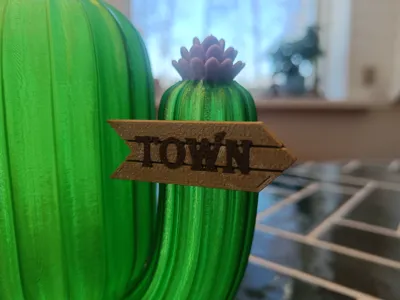 TOWN SIGN For Cactus Lamp