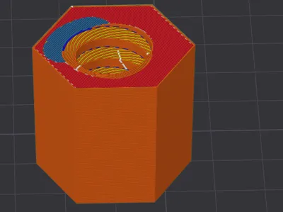 Hexagonal conical cylinder large high pitch