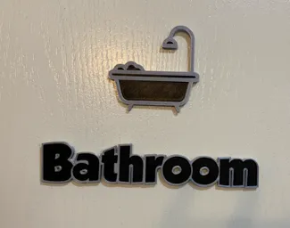Door plate Bathroom/Plaque de porte Bathroom