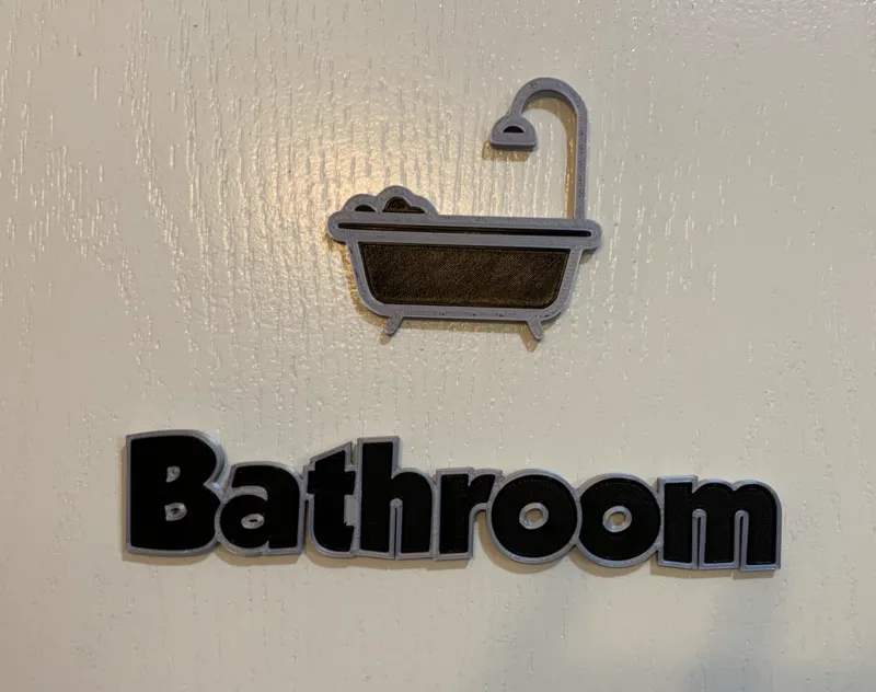 Door plate Bathroom/Plaque de porte Bathroom