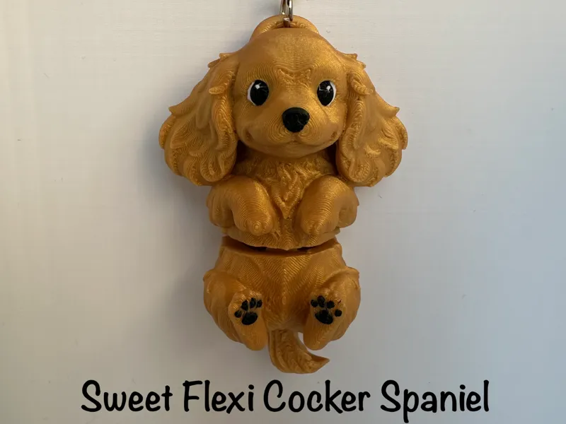 Sweet Flexi Cocker Spaniel Keychain