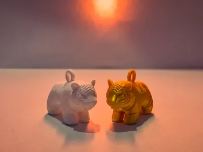 Stylized Mini Tiger Keychain