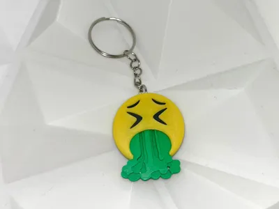 Puke Emoji keychain