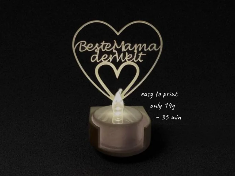 Teelicht Beste Mama der Welt (LED)
