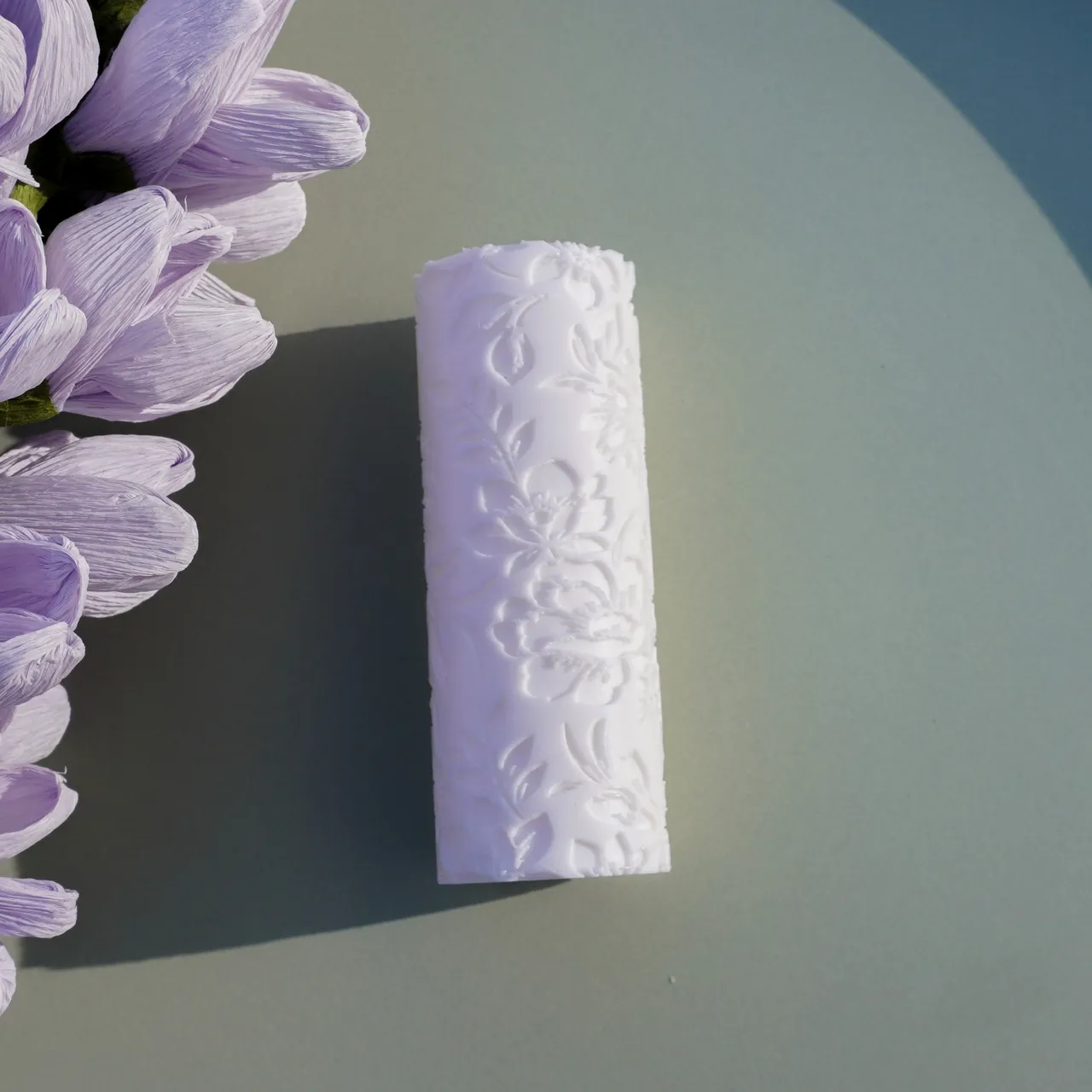 Texture Roller Dahlia Pattern Polymer Clay Earring view 4