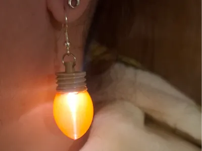 Led bulb earrings