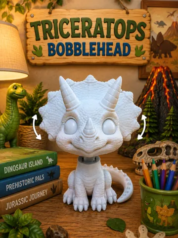 Letrero o emblema decorativo: Triceratops Bobblehead — vista de referencia 2