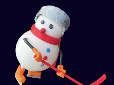 Snowman in Action - hockey