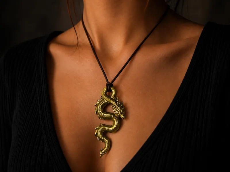 Fantasy Dragon Pendant Necklace