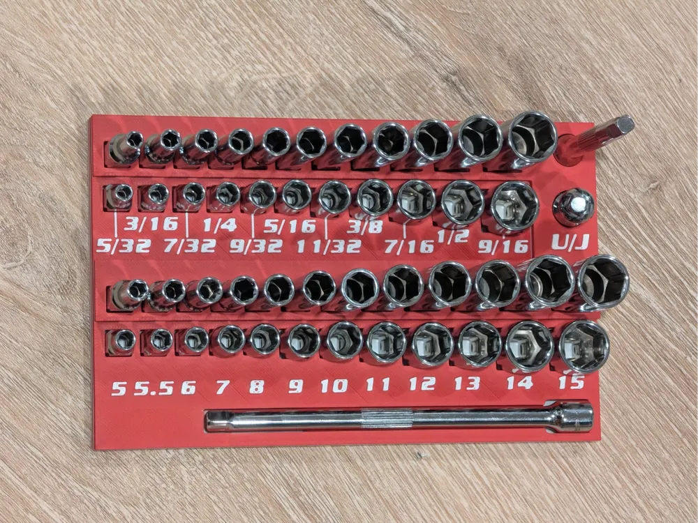 Organizador: Milwaukee 1/4" Drive Socket Set Organizer. Referencia del modelo original.