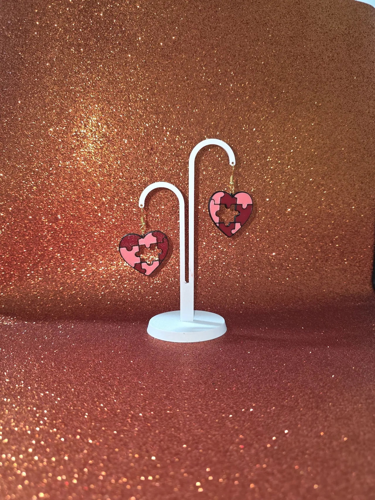 Piece of heart earrings view 3