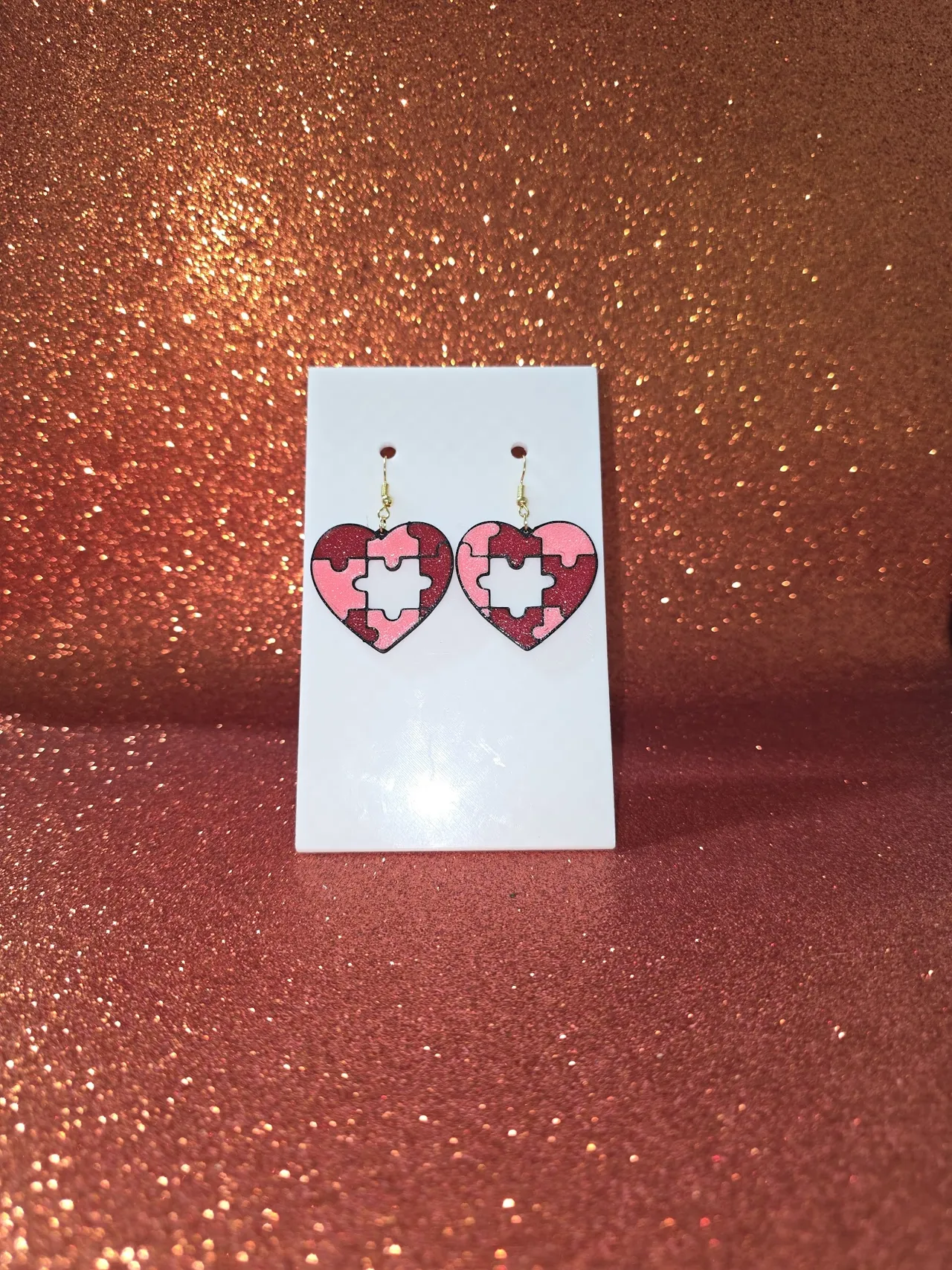 Piece of heart earrings view 2