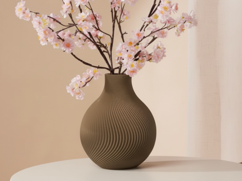 Modern Japandi Spiral Wave Vase