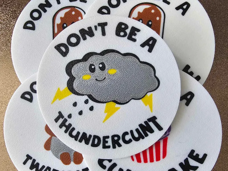 Sarcastic Thundercu*t Gag Coaster 