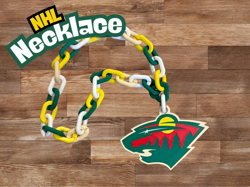 NHL Teams Chain Necklace - Minnesota Wild