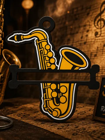 Accesorio para sujetar ligas de cabello: Saxophone Hair Tie Holder Keychain — vista de referencia 2