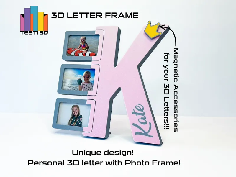 3D Letter Frame "K"